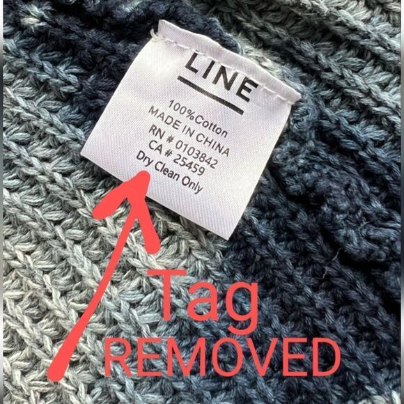 LINE The Label Tie Dye 💯 % Cotton Gray Rib Knit Sweater Size S - Picture 5 of 11